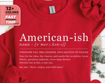 Sudadera con definición estadounidense, suéter divertido del 4 de julio, sudadera con capucha patriótica de Gildan, top de EE. UU., jersey con gráfico de Estados Unidos, regalo para ella y él