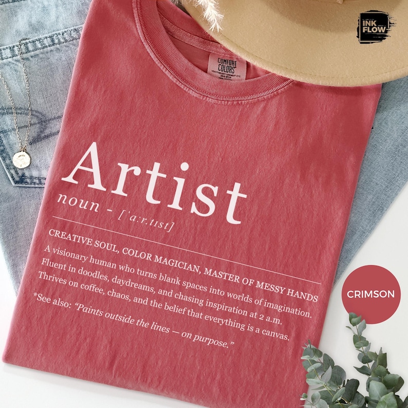 Funny Definition Artist T-Shirt, Creative Soul TShirt, Painter Gift Idea, 100% Cotton S-3XL Comfort Colors® Shirt, Artist Graphic T-Shirt image 5