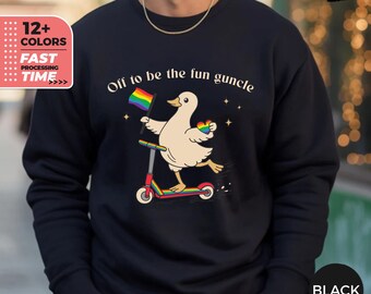 Off To Be The Fun Guncle Sweatshirt – Funny Pride Uncle Goose Sweater