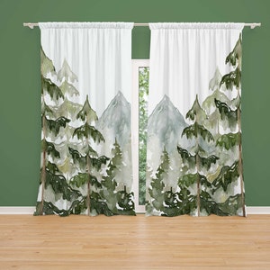 Mountain Forest Nursery Window Curtains