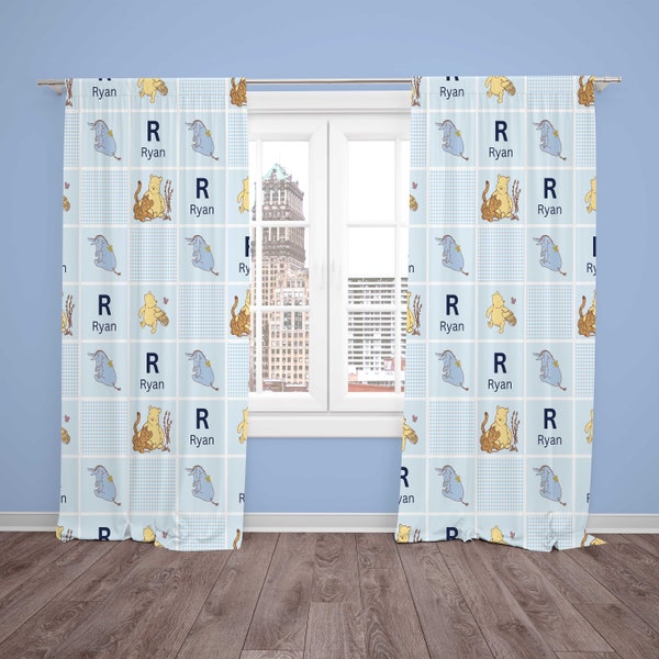 Winnie the Pooh Bear Nursery Curtains | Winnie the Pooh Nursery Decor | Baby Nursery Curtains | Black Out Curtains | Nursery Window Curtains