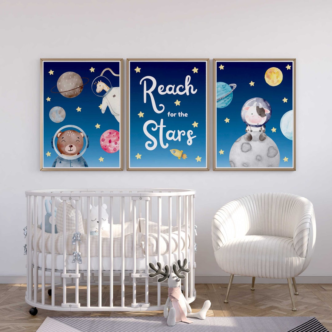 Space Nursery Wall Art Prints, Baby Boy Nursery Decor, Space Nursery ...
