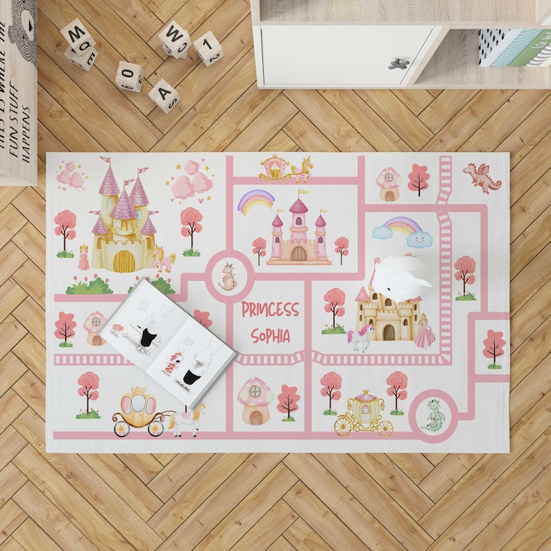 Princess Nursery Decor, Princess Nursery Area Rug, Pink Nursery Decor