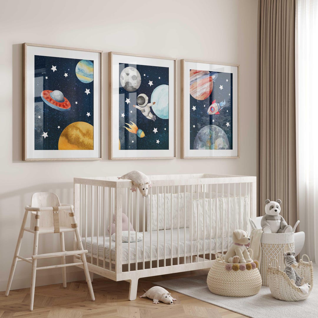 Space Nursery Prints: Galaxy Wall Art, Set of 3 - Etsy