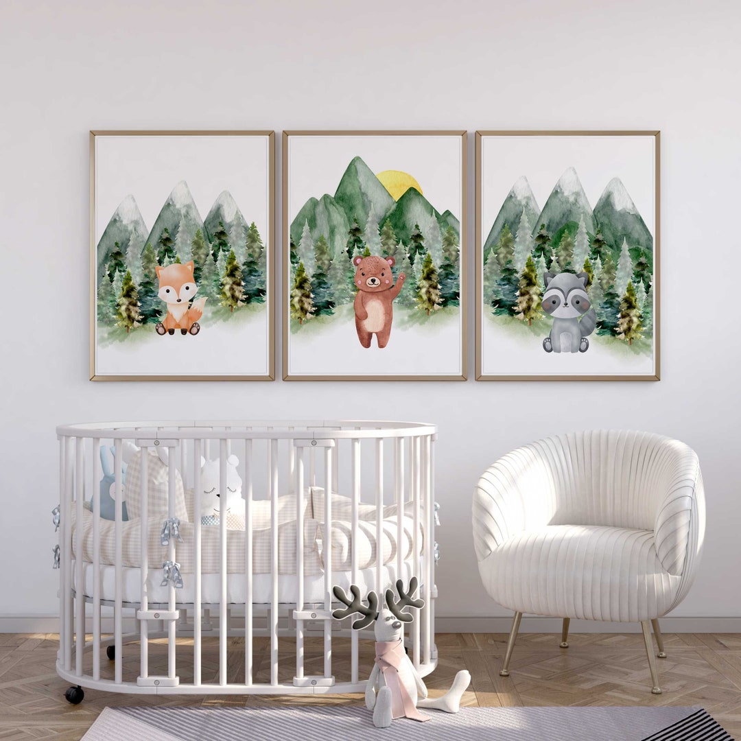 Mountain Nursery Decor Mountain Nursery Prints Woodland Nursery Decor Woodland Nursery Prints