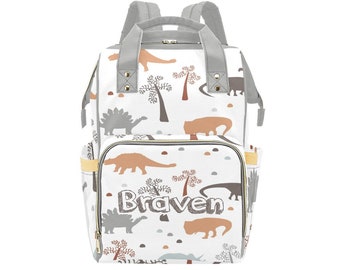 Dinosaur Backpack Diaper Bag | Personalized Diaper Bag | Boy Diaper Bag | Baby Shower Gift | Dinosaur Nappy Bag | Baby Boy Shower Gift