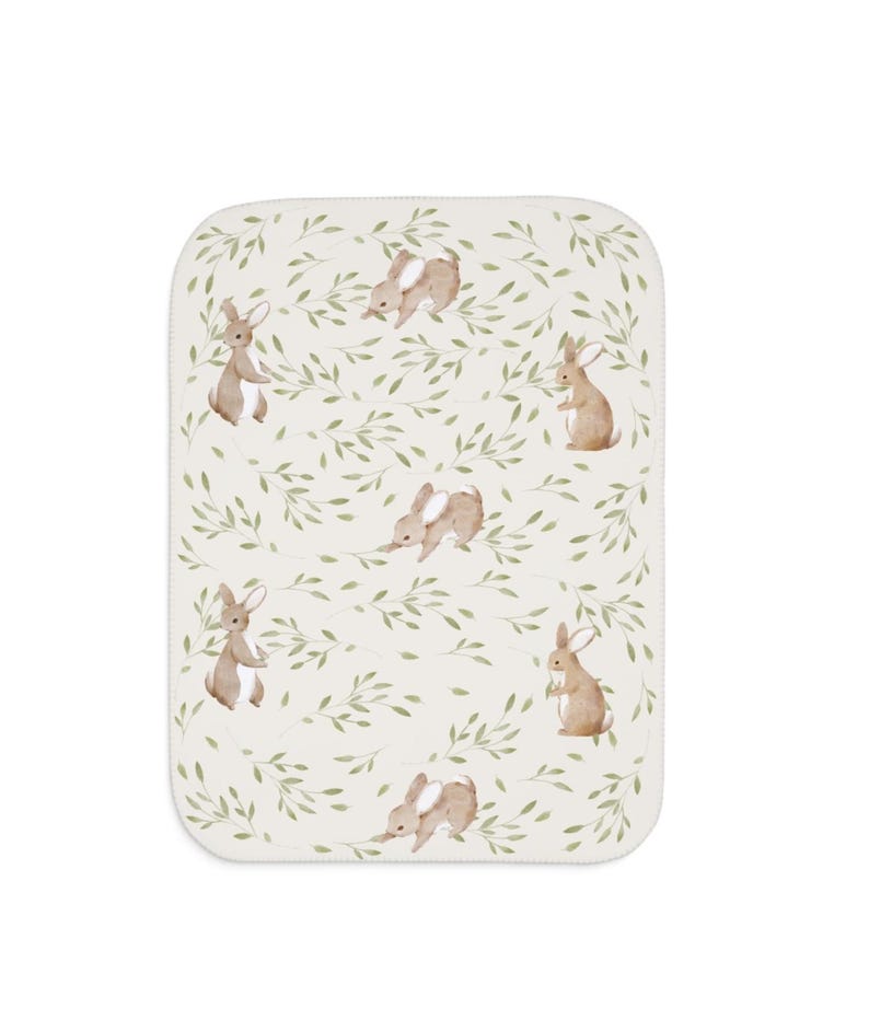 Personalized Bunny Baby Blanket: Velveteen Rabbit Nursery Decor image 7