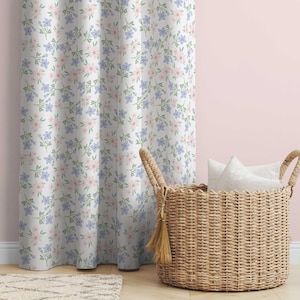 Pink Floral Nursery Curtains: Girl Bedroom Decor, Room Darkening