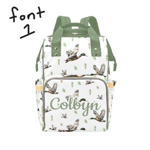 Sac à dos à langer canard | Sac à langer de chasse | Sac à langer garçon | Cadeau baby shower | Accessoire bébé chasse au canard | Sac à langer personnalisé
