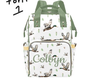 Duck Backpack Diaper Bag | Hunting Diaper Bag | Boy Diaper Bag | Baby Shower Gift | Duck Hunting Baby Accessory | Personalized Diaper Bag