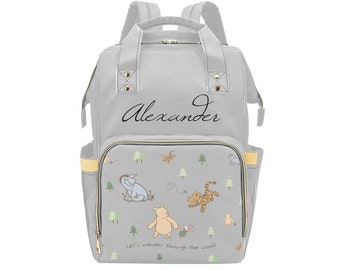 Personalized Winnie the Pooh Backpack Diaper Bag | Winnie the Pooh Diaper Bag | Gender Neutral Diaper Bag | Baby Shower Gift | Personalized