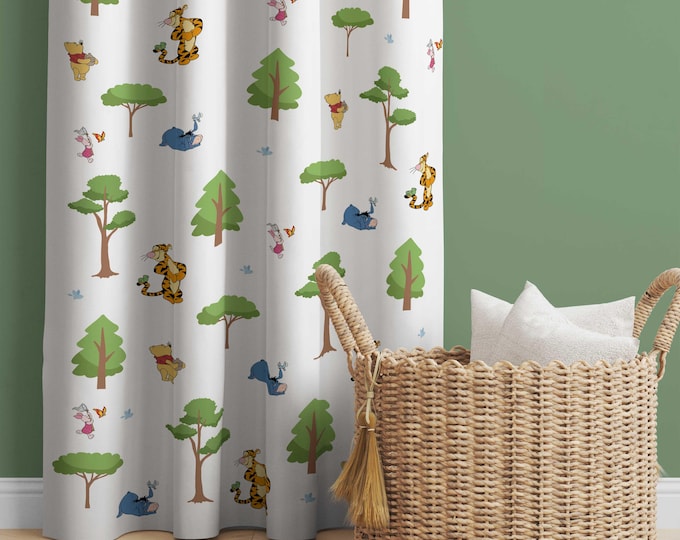 Winnie the Pooh Woodland Nursery Curtains: Room Darkening Kids Bedroom Decor