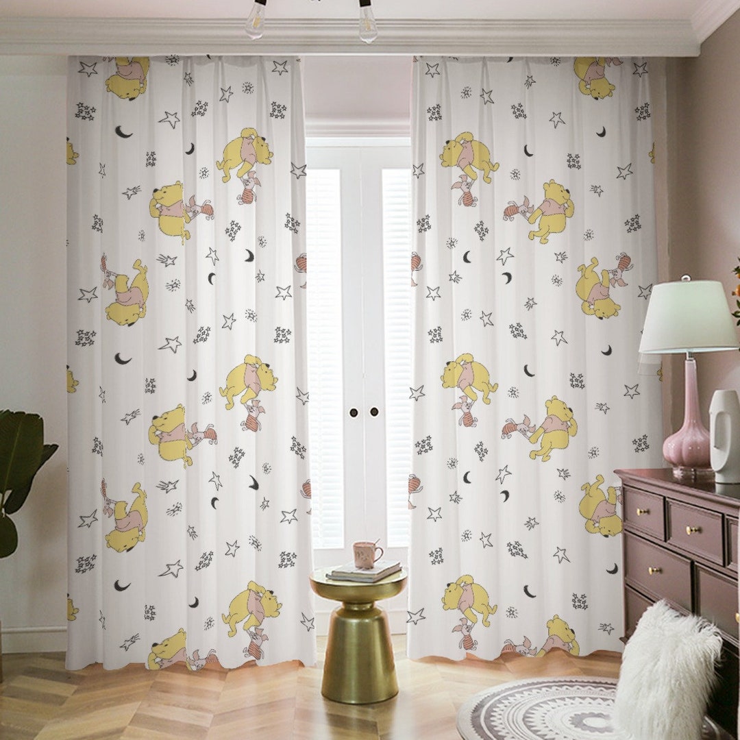 Winnie the Pooh Bear Nursery Curtains Winnie the Pooh Etsy