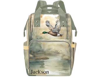 Personalized Duck Backpack Diaper Bag | Hunting Diaper Bag | Boy Diaper Bag | Baby Shower Gift | Duck Pond Nappy Bag | Backpack Diaper Bag