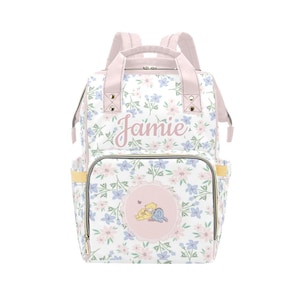 Winnie Puuh Rucksack Windeltasche, Winnie Puuh Windeltasche, personalisierte Mädchen Wickeltasche, Baby-Dusche-Geschenk, Pooh Windeltasche, Pooh Tasche