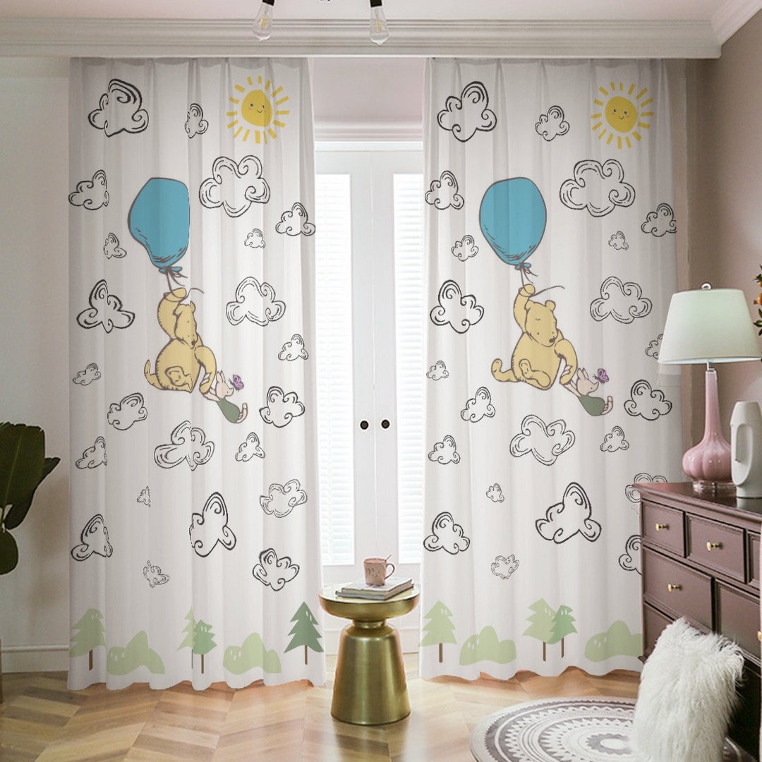 Winnie the Pooh Bear Nursery Curtains Winnie the Pooh Etsy