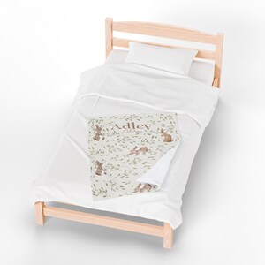 Personalized Bunny Baby Blanket: Velveteen Rabbit Nursery Decor Velveteen