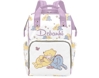 Personalized Winnie the Pooh Backpack Diaper Bag | Winnie the Pooh Diaper Bag | Gender Neutral Diaper Bag | Baby Shower Gift | Personalized
