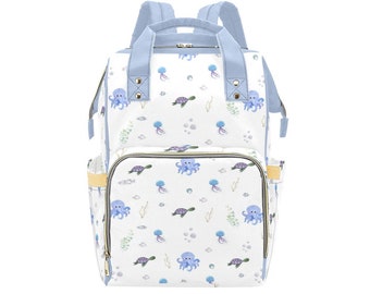 Under the Sea Backpack Diaper Bag | Ocean animal Diaper Bag | Unisex Diaper Bag | Baby Shower Gift | Unique Diaper Bag | Baby Shower Gift