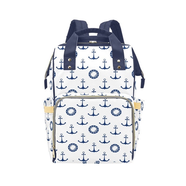 Nautical ship Backpack Diaper Bag | Anchor Diaper Bag | Gender Neutral Diaper Bag | Baby Shower Gift | Nautical Nappy Bag | Ship Diaper Bag