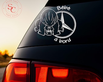 Baby on board sticker compatible for Mercedes