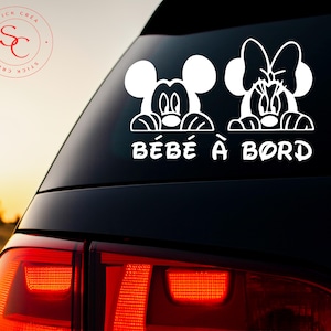 Naklejka Dziecko na pokładzie Minnie i Mickey