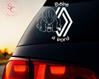 Baby on board sticker compatible for Renault