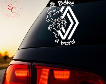 Baby on board sticker compatible for Renault