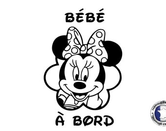 Minnie baby on board sticker