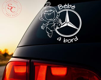 Baby on board sticker compatible for Mercedes