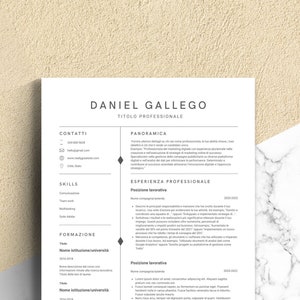 Template curriculum e cover letter in Italiano