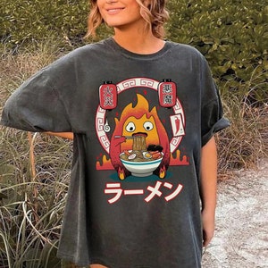 Vintage Studio Ghibli Calcifer Y2K Top, Howl's Moving Castle Calcifer Shirt, Studio Ghibli Totoro Anime Sweatshirt, Spirited Away T-Shirt