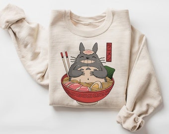 Totoro Ramen Studio Ghibli Shirt, My Neighbor Totoro Hoodie, Vintage Ghibli shirt, Studio Ghibli Gift Sweatshirt, Hayao Miyazaki