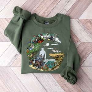 Spirited Away Studio Ghibli Sweatshirt, Hayao Miyazaki, Ghibli Totoro Shirt Gift, Ghibli No Face Shirt, Howl's Moving Castle shirt, Calcifer image 6