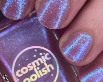 It's an Illusion - Pink with Blue Shimmer Nail Polish by Cosmic Polish