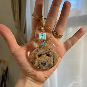 Personalized Hand Painted Keyring - Custom Dog Cat family Acrylic Key Chain