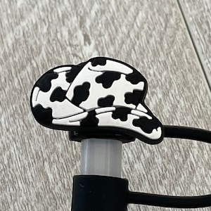 Cow Print Cowgirl Hat Straw Topper - 8mm/10mm Straw Cover