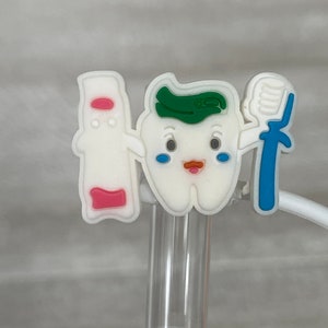 Straw topper - Dental friends - Tooth - Dentist - Dental - Topper with sayings - Straw Topper - cover for straws - 10mm opening