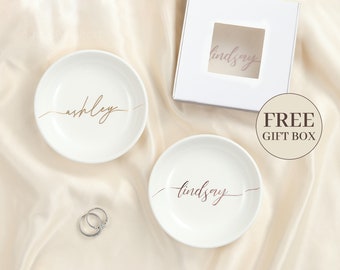 Personalized Ring Dish - Custom Wedding Ring Dish, Wedding Gift for Her, Engagement Gift, Bridal Shower Gift, Anniversary Gift