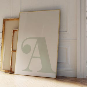 Letter A Poster, Sage Alphabet Letter Print, Initial Letter Wall Art, Trendy Dorm Room Decor, Sage Nursery Decor, Boy Teen Room Gallery Wall