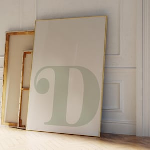 Letter D Poster, Sage Alphabet Letter Print, Initial Letter Wall Art, Trendy Dorm Room Decor, Sage Nursery Decor, Boy Teen Room Gallery Wall
