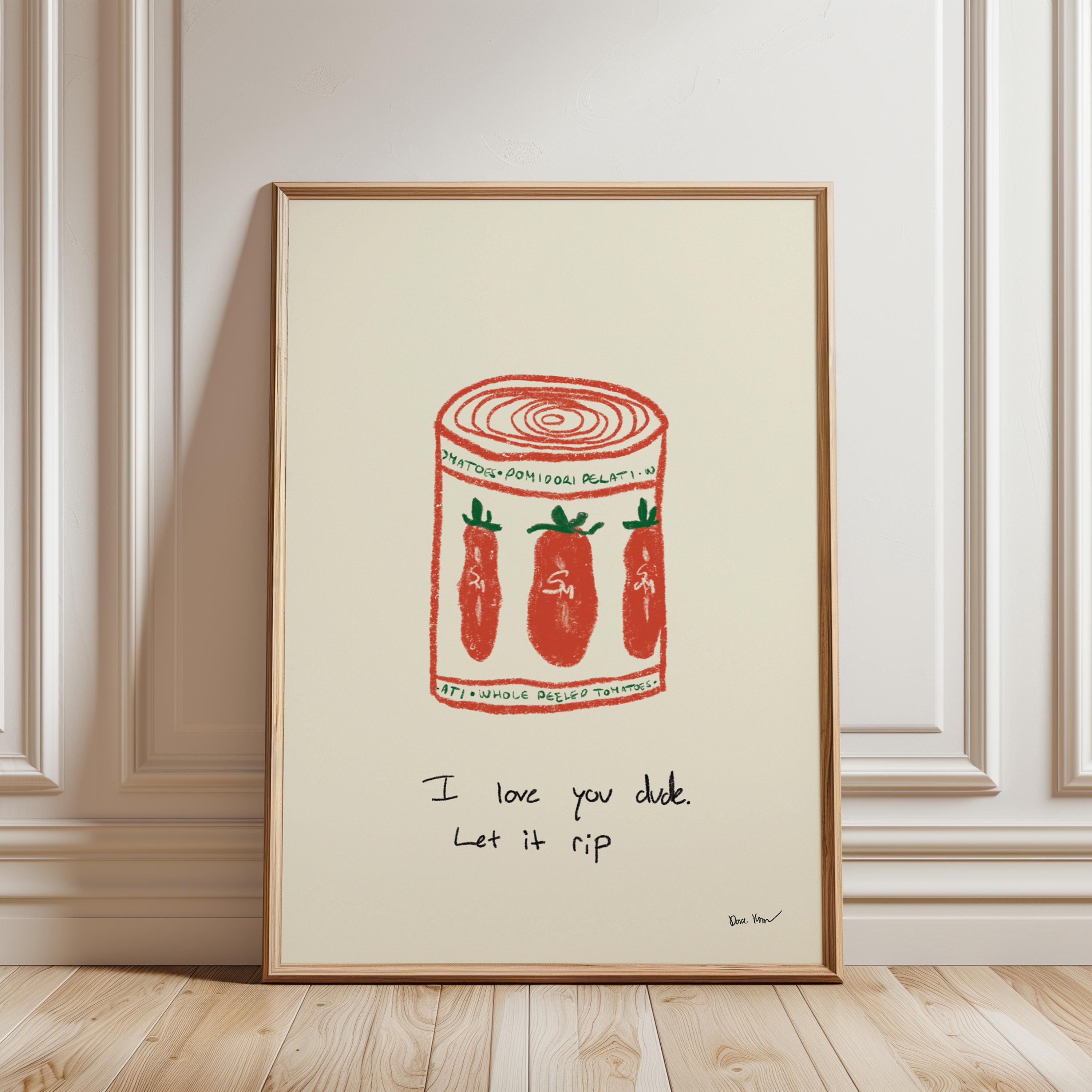 Let It Rib I Love You Dude Let It Rip Wall Art, the Bear Poster, Aesthetic Kitchen ...
