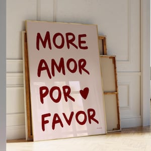 Mais Arte de Parede Amor Por Favor, Pôster de Tipografia de Amor, Decoração de Dia dos Namorados, Impressão de Amor Preppy, Decoração de Dormitório Feminino, Impressão de Arte Legal Eu Te Amo
