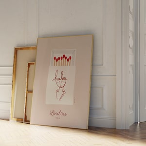 Loulou Paris マッチ箱ウォールアート、マッチ箱プリント、トレンディなバーカートアート、ヴィンテージマッチ箱プリント、モダンなリビングルームプリント、レトロなマッチ箱ポスター