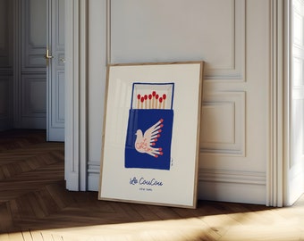 Le CouCou Matchbox Wall Art, Matchbox Print, Trendy Bar Cart Art, Vintage Matchbox Poster, Modern Living Room Print, Retro Matchbox Wall Art