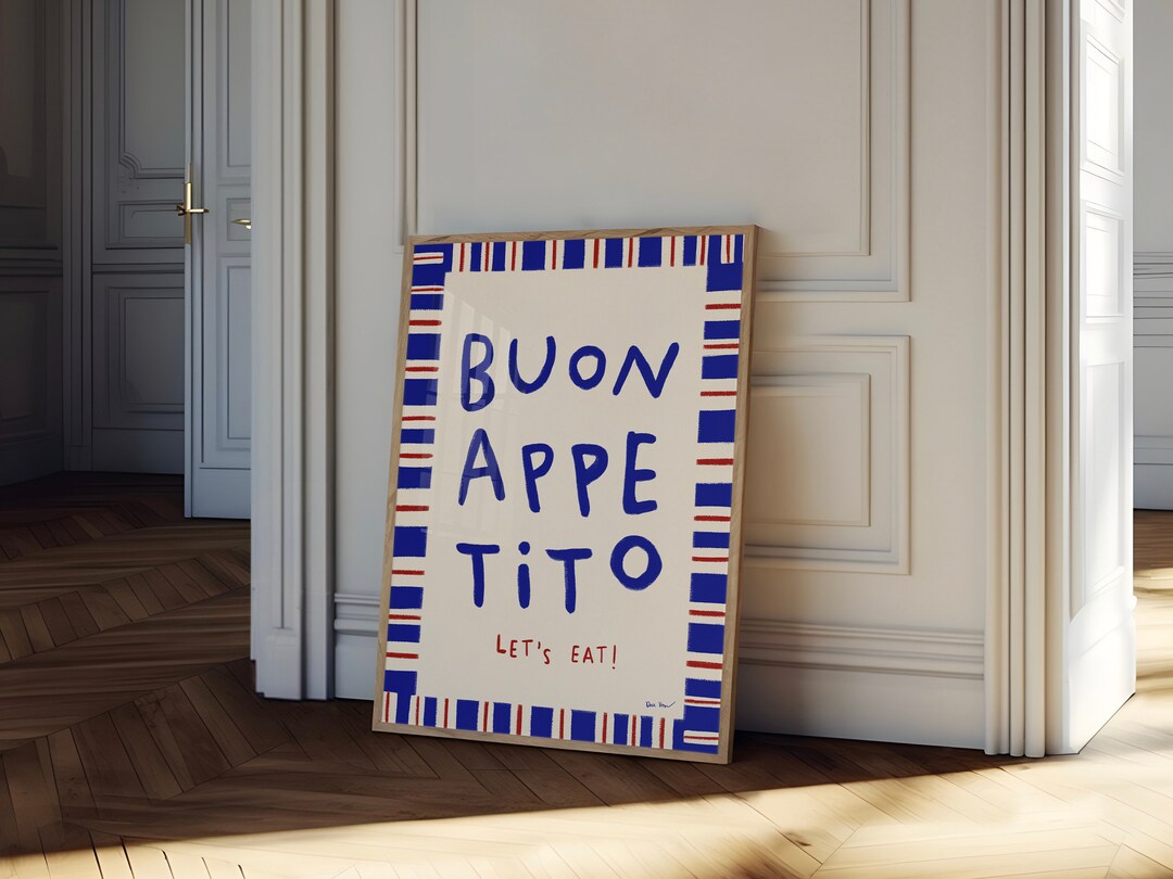 Buon Appetito Wall Art, Lets Eat Print, Bon Appetit Poster, Modern