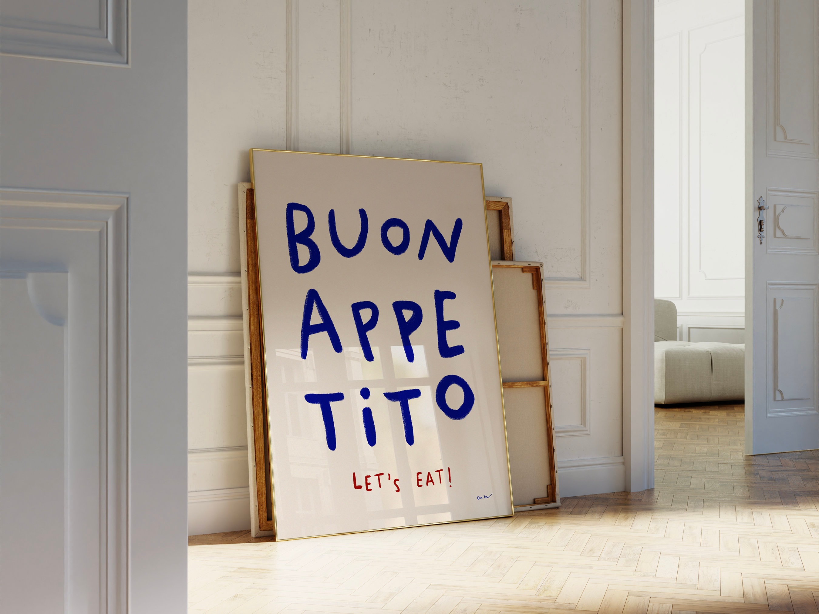 Buon Appetito Wall Art Lets Eat Print Bon Appetit Poster Etsy UK