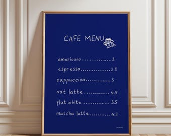 Cafe Menu Wall Art, Coffee Bar Menu, Coffee Poster, Coffee Station Decor, Home Bakery Print, Aesthetic Wall Art, Trendy Kitchen Print