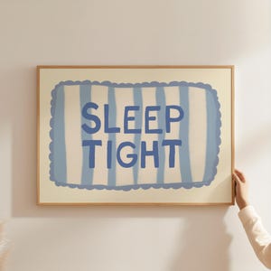 Sleep Tight Wall Art, Bedroom Quote Wall Art, Trendy Good Night Print, Mid Century Modern Print, Cute Bedroom Decor, Aesthetic Bedroom Print
