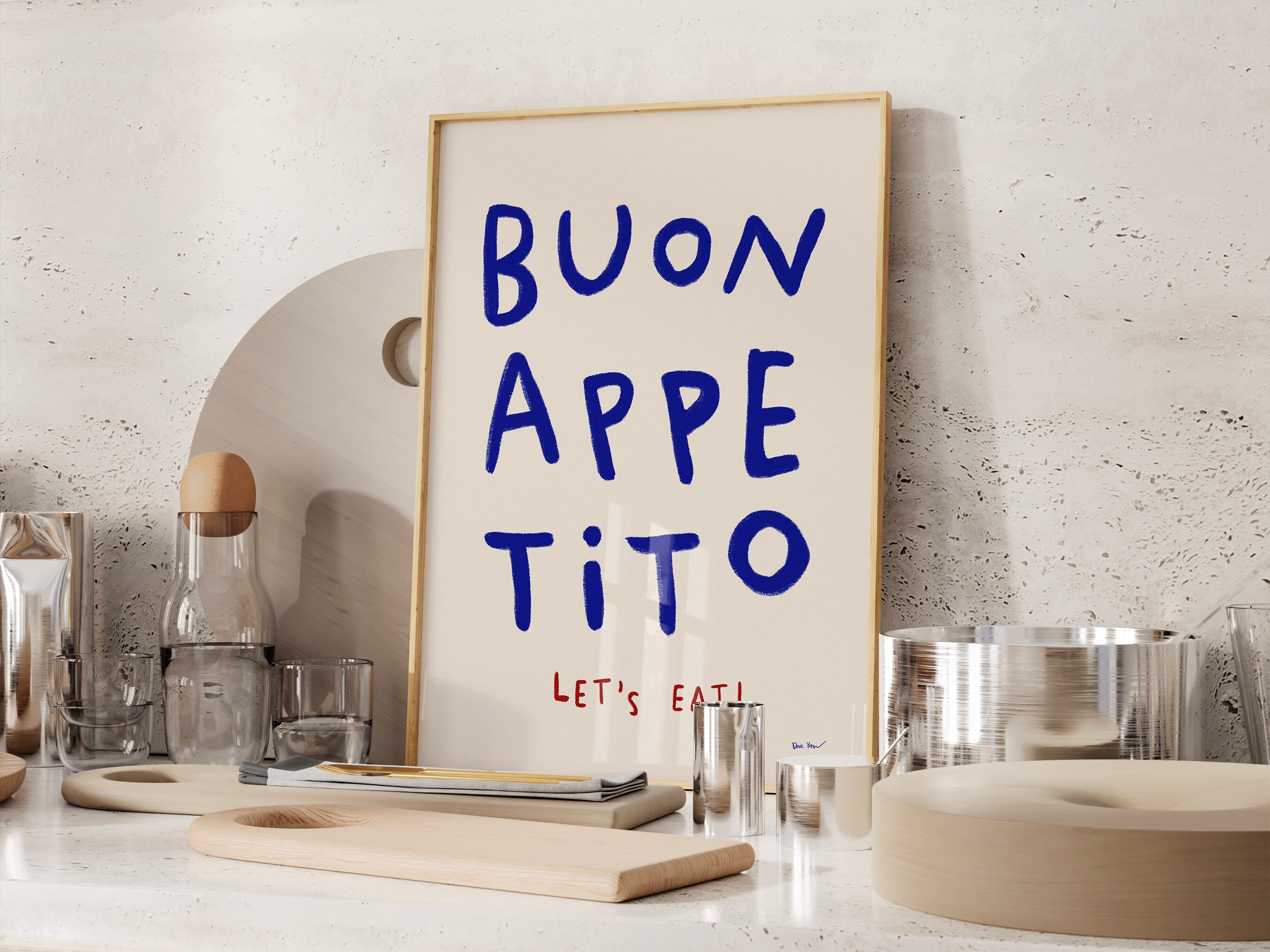 Buon Appetito Wall Art Lets Eat Print Bon Appetit Poster Etsy UK